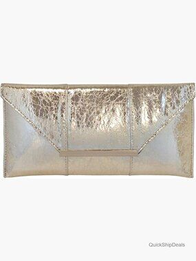 Metallic Clutch Purse with Detachable Crossbody Chain